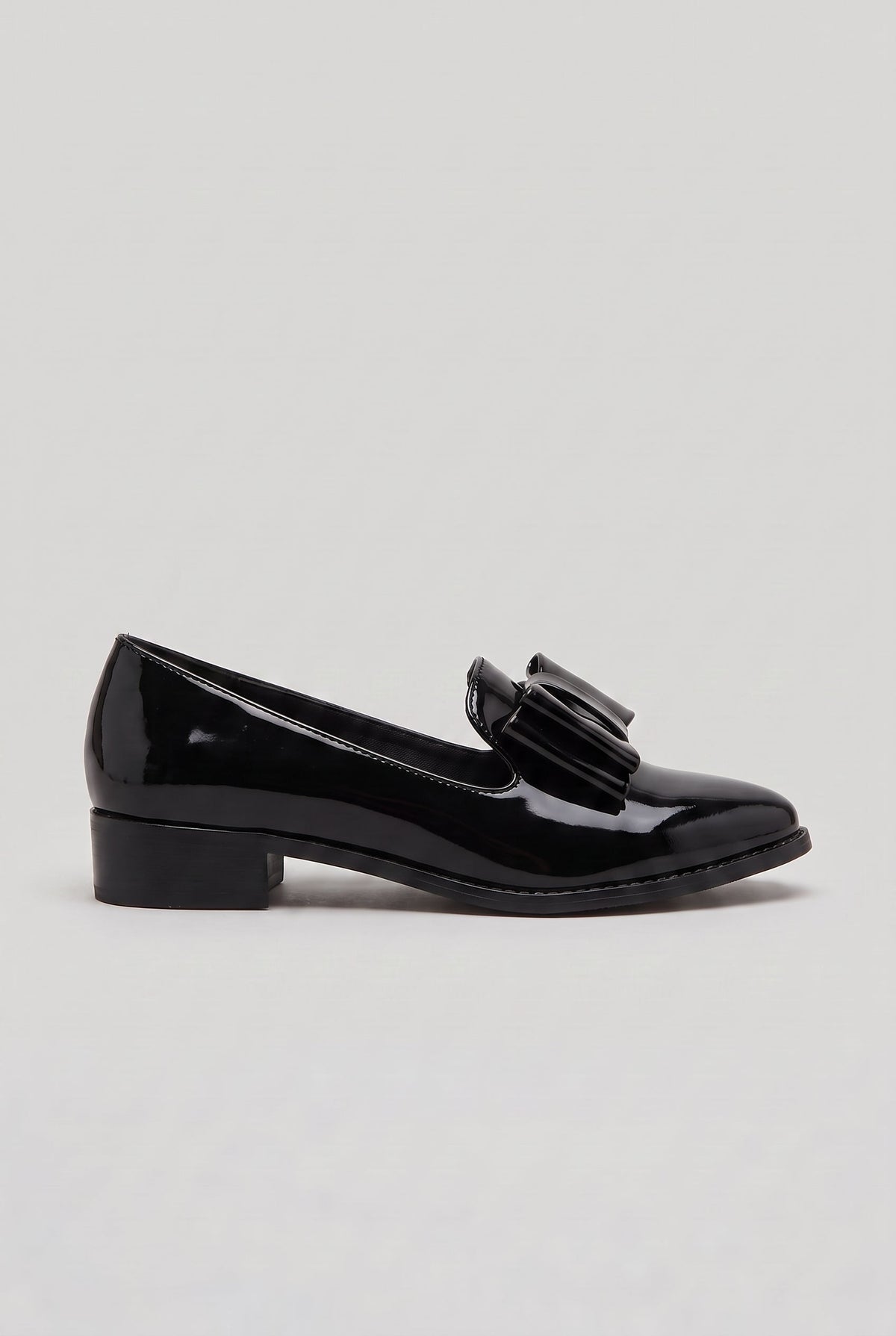 Women's Loafers | Bow Detail with Low Block Heel - 1