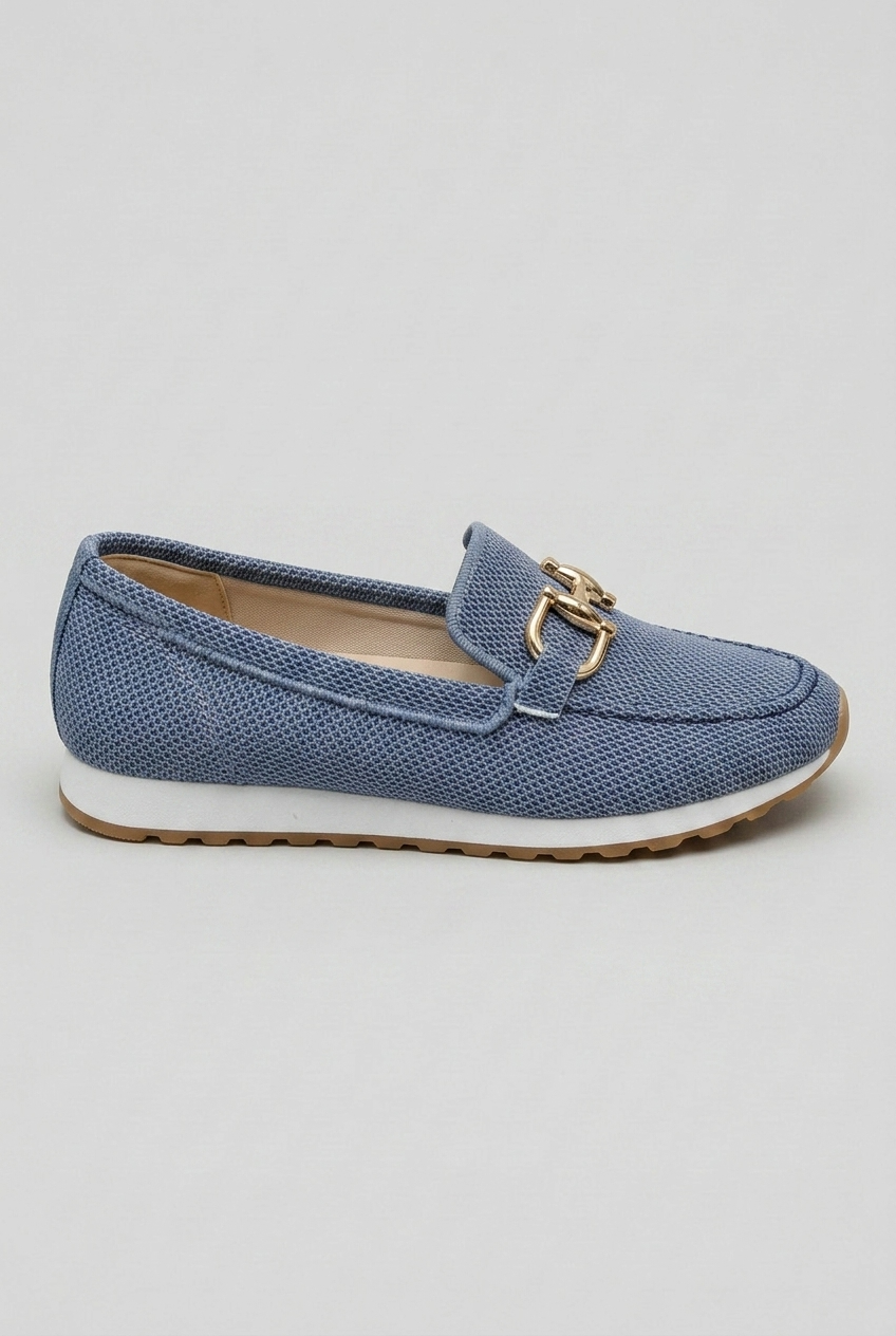Women's Loafers | Perforated Upper with Chain Trim - 1