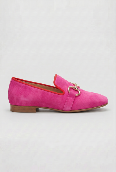 Women's Loafers | Suede-Look with Contrast Piping - 1