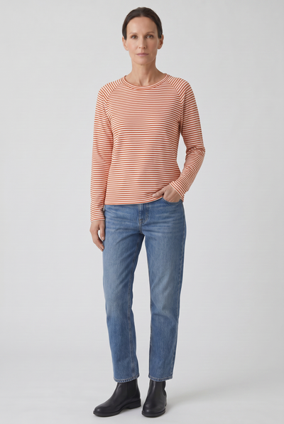 Women's Long Sleeve Shirt | Striped Crew Neck - 5