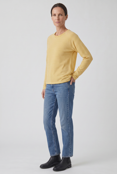 Women's Long Sleeve Shirt | Striped Crew Neck - 6