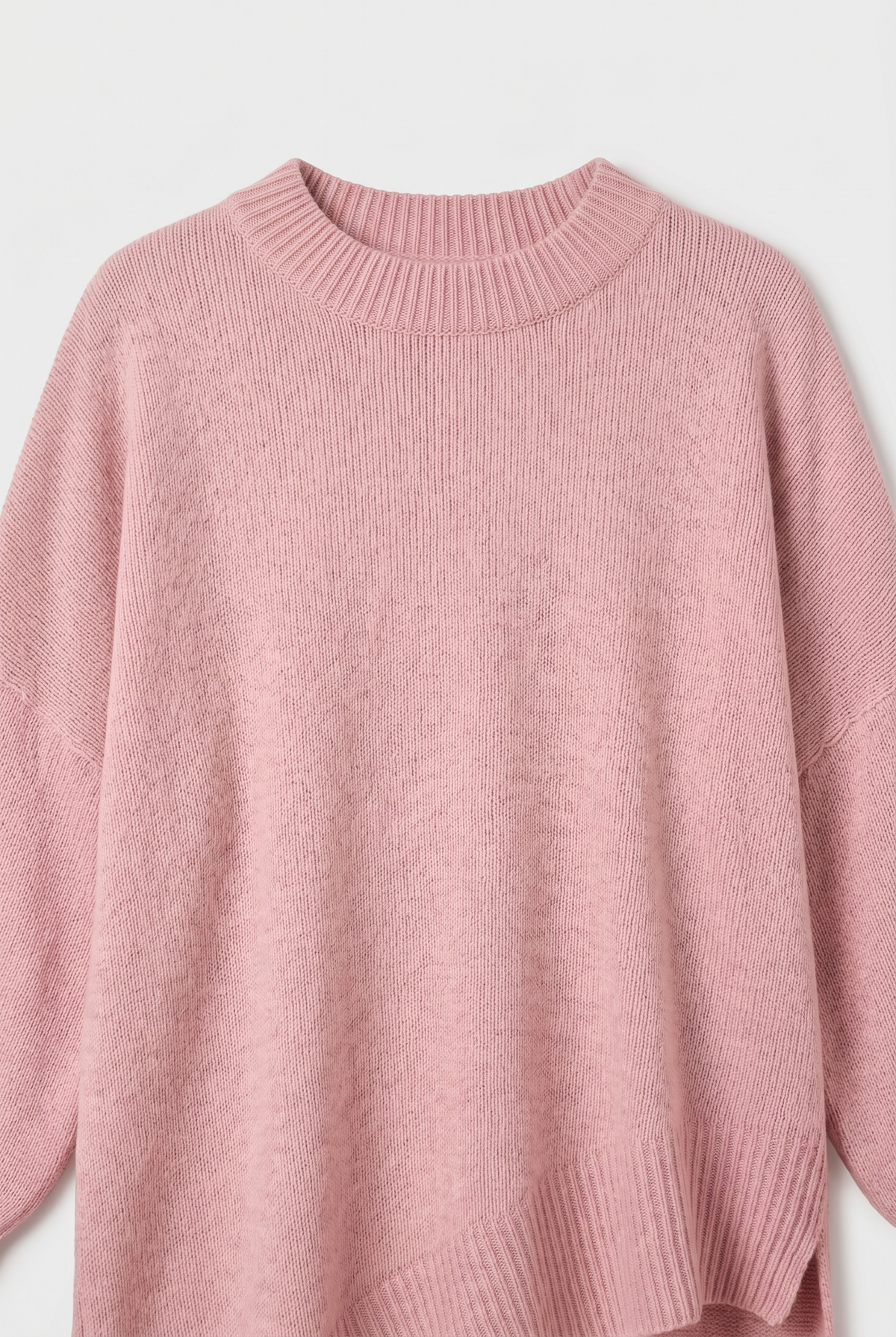 Women's Oversized Sweater | Crew Neck Asymmetric Hem - 3