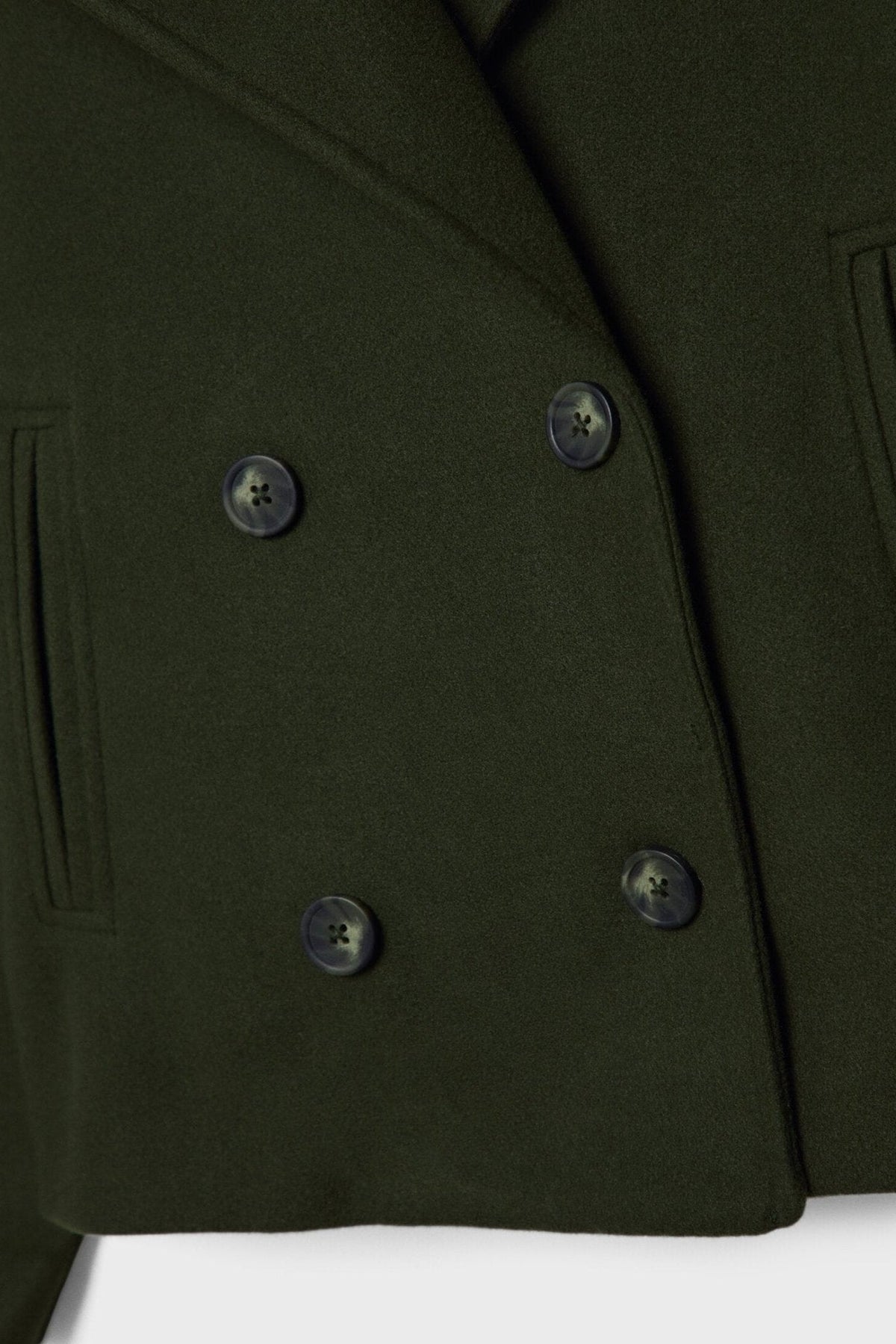 Women's Pea Coat | Cropped Double Breasted - 9