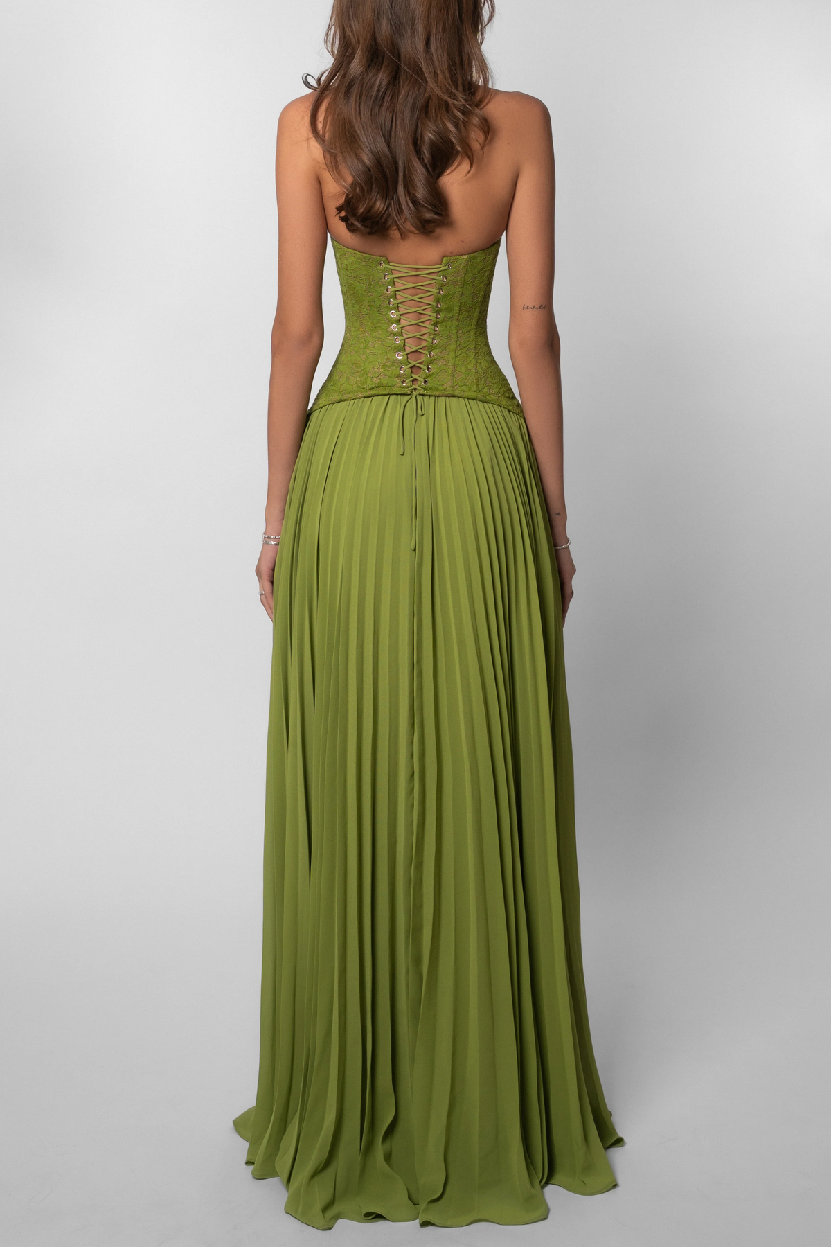 Women's Prom Dress | Corset Bodice Pleated Chiffon Maxi - 6