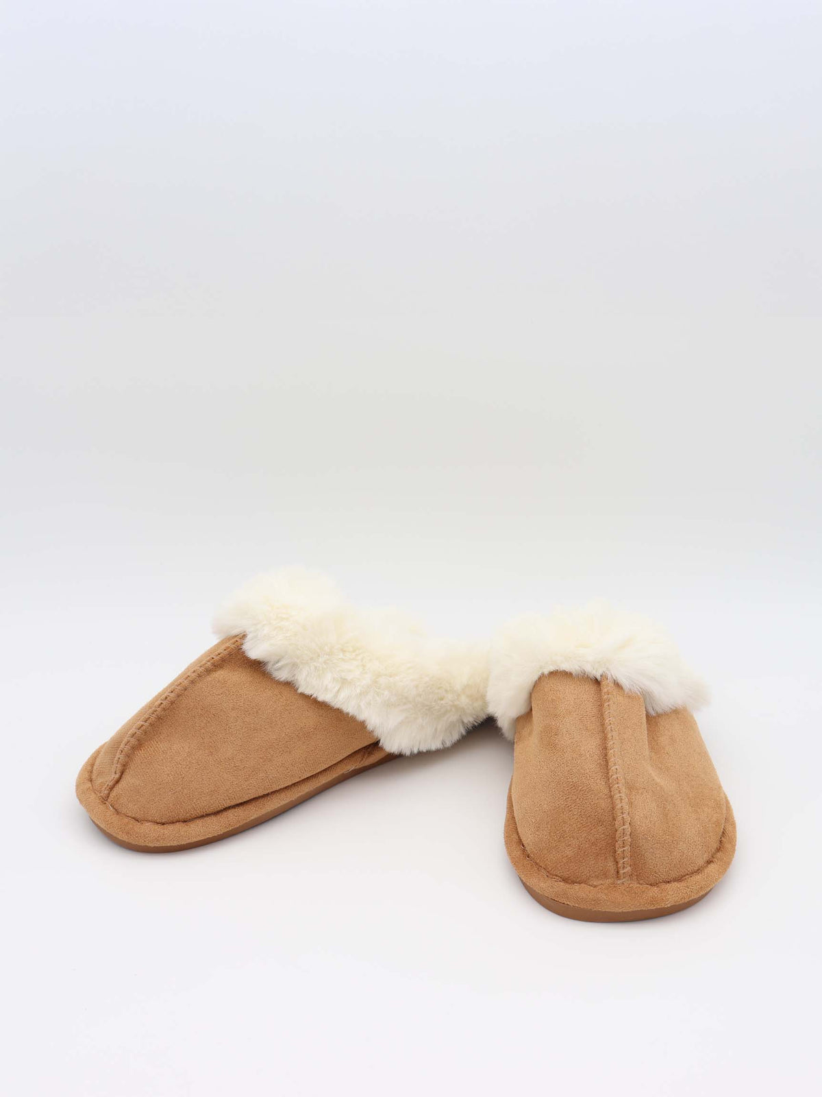 Women's Slippers | Faux Suede Faux Fur Lined Slip-On Mule - 7