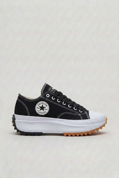 Women's Sneakers | Platform Sole with Molded Toe Cap - 5