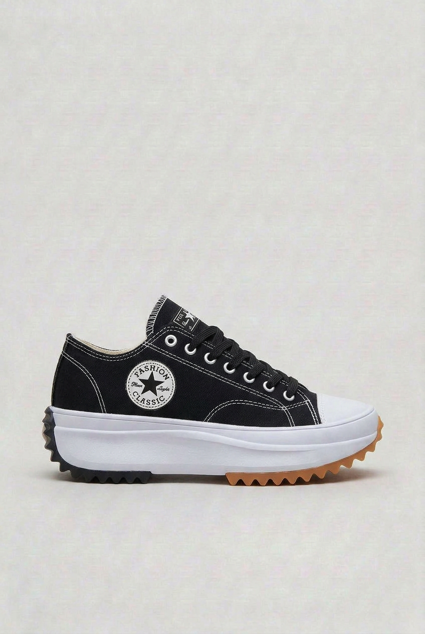 Women's Sneakers | Platform Sole with Molded Toe Cap - 5