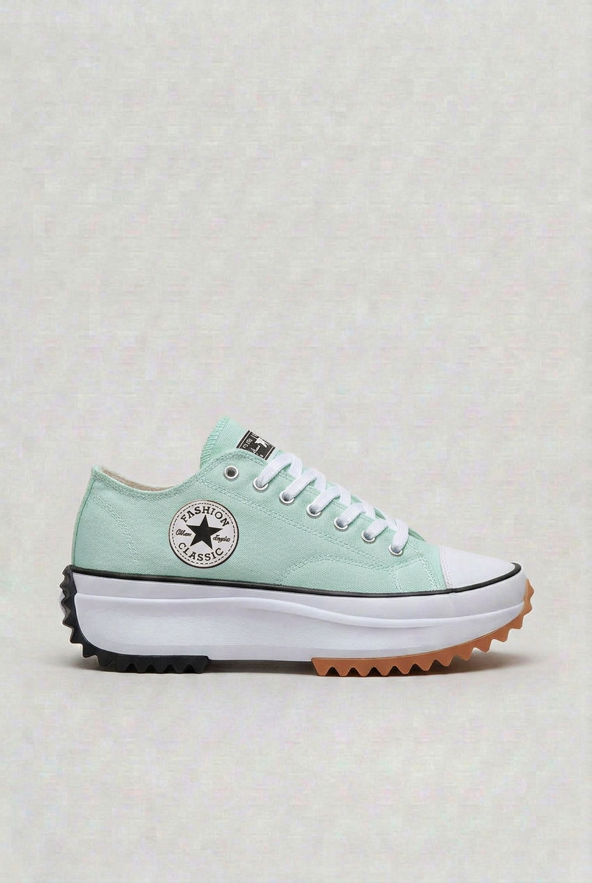 Women's Sneakers | Platform Sole with Molded Toe Cap - 7