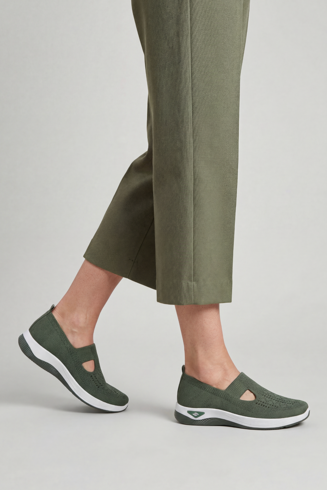Women's Sneakers | Slip-On with Cutout Instep Strap - 2