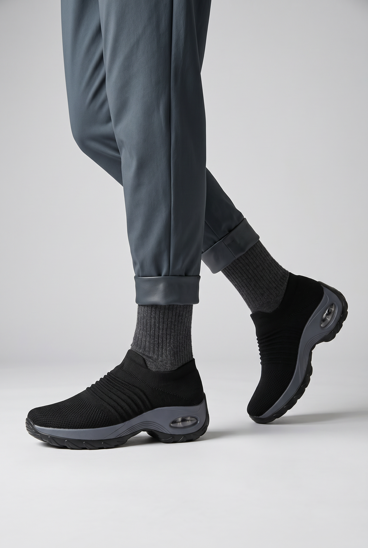 Women's Sneakers | Sock Knit Slip-On with Contoured Midsole - 2