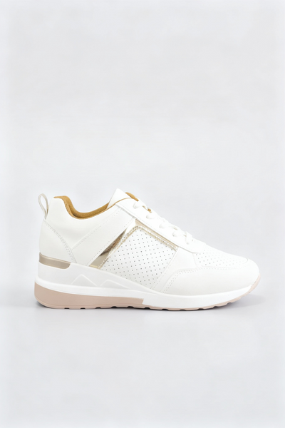 Women's Sneakers | Wedge Sole with Perforated Panel - 7