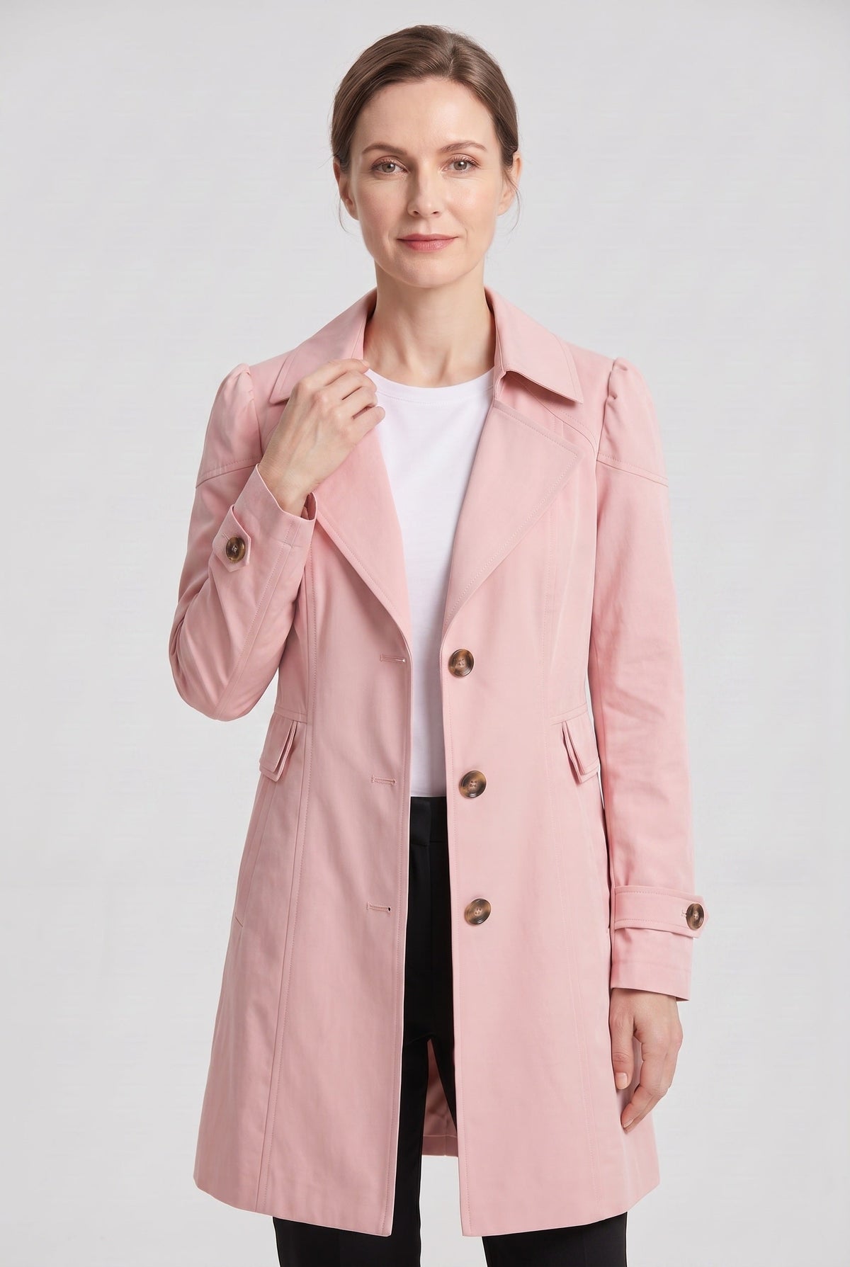 Women's Trench Coat | Single Breasted Notch Lapel - 7