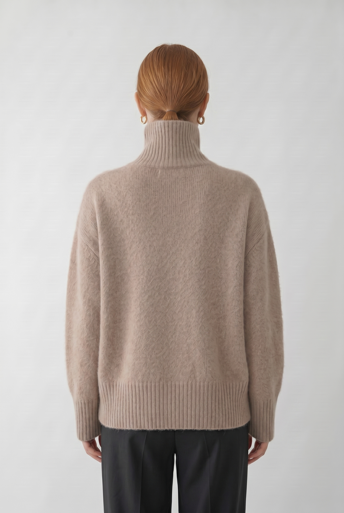 Women's Turtleneck Sweater | Drop Shoulder Relaxed Fit - 2