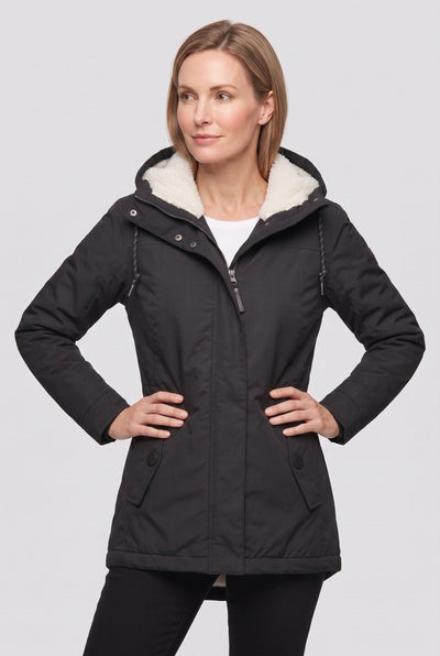 Women's Winter Jacket | Sherpa-Lined Hood with Flap Pockets - 4