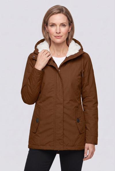 Women's Winter Jacket | Sherpa-Lined Hood with Flap Pockets - 6