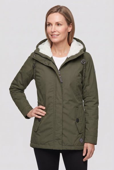 Women's Winter Jacket | Sherpa-Lined Hood with Flap Pockets - 7