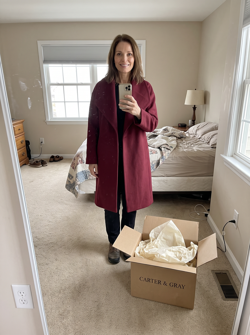 Customer photo of the Carter & Gray Women's Coat, Oversized Shawl Collar
